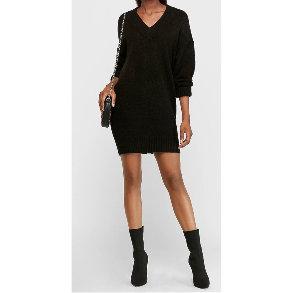 Express V-neck Sweater Shift Dress